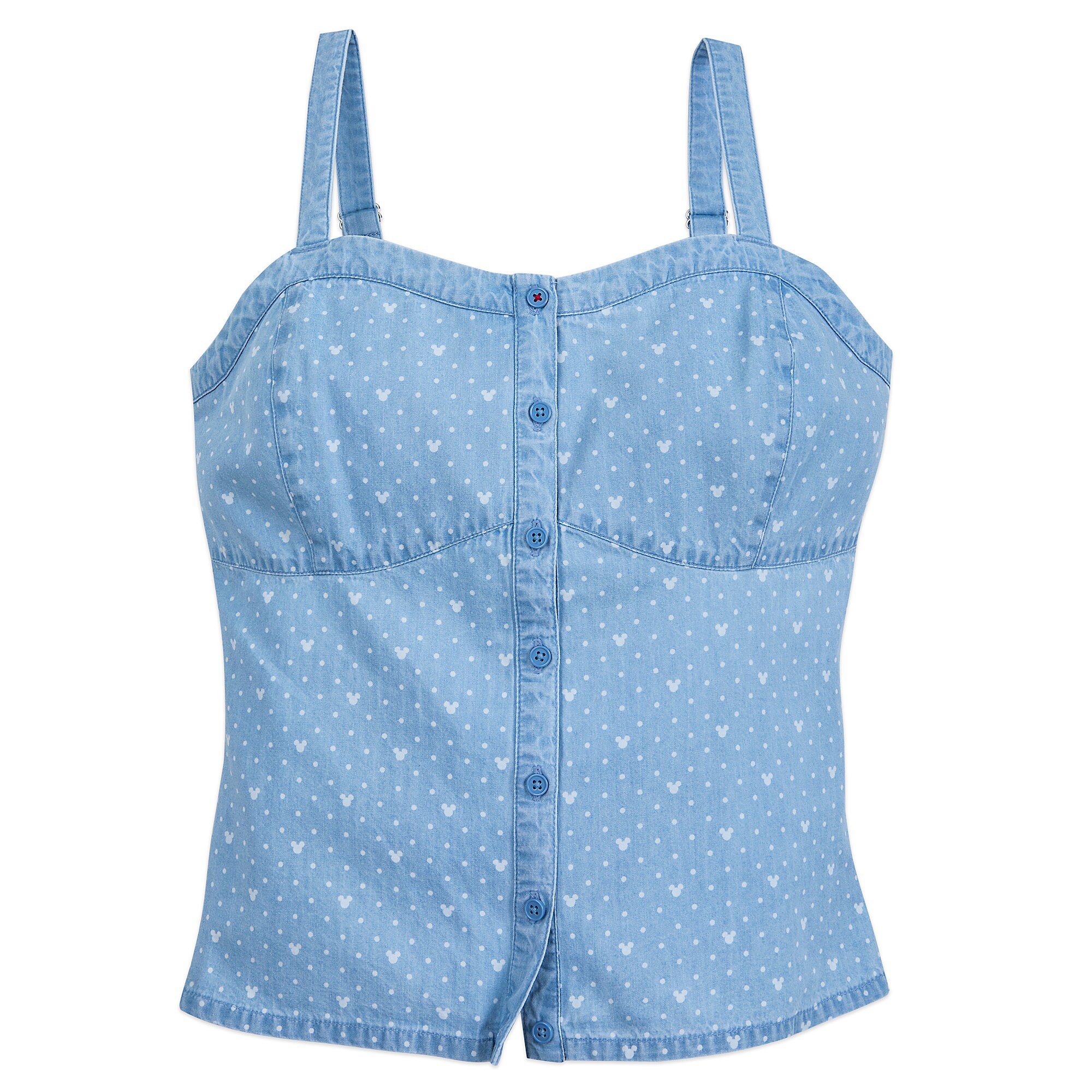 Mickey Mouse Cropped Chambray Tank Top for Women