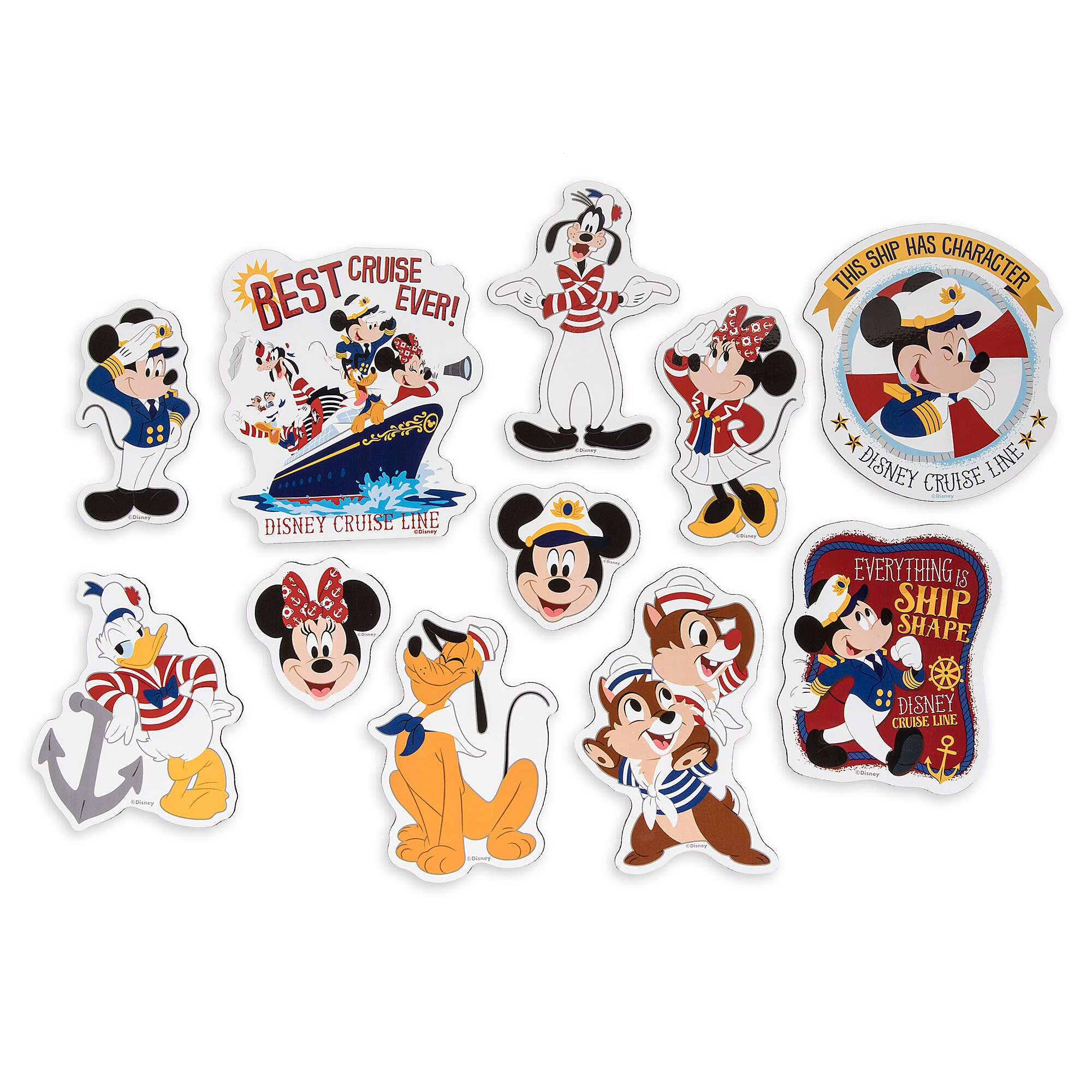 Captain Mickey Mouse and Crew Stateroom Door Magnet Set - Disney Cruise Line