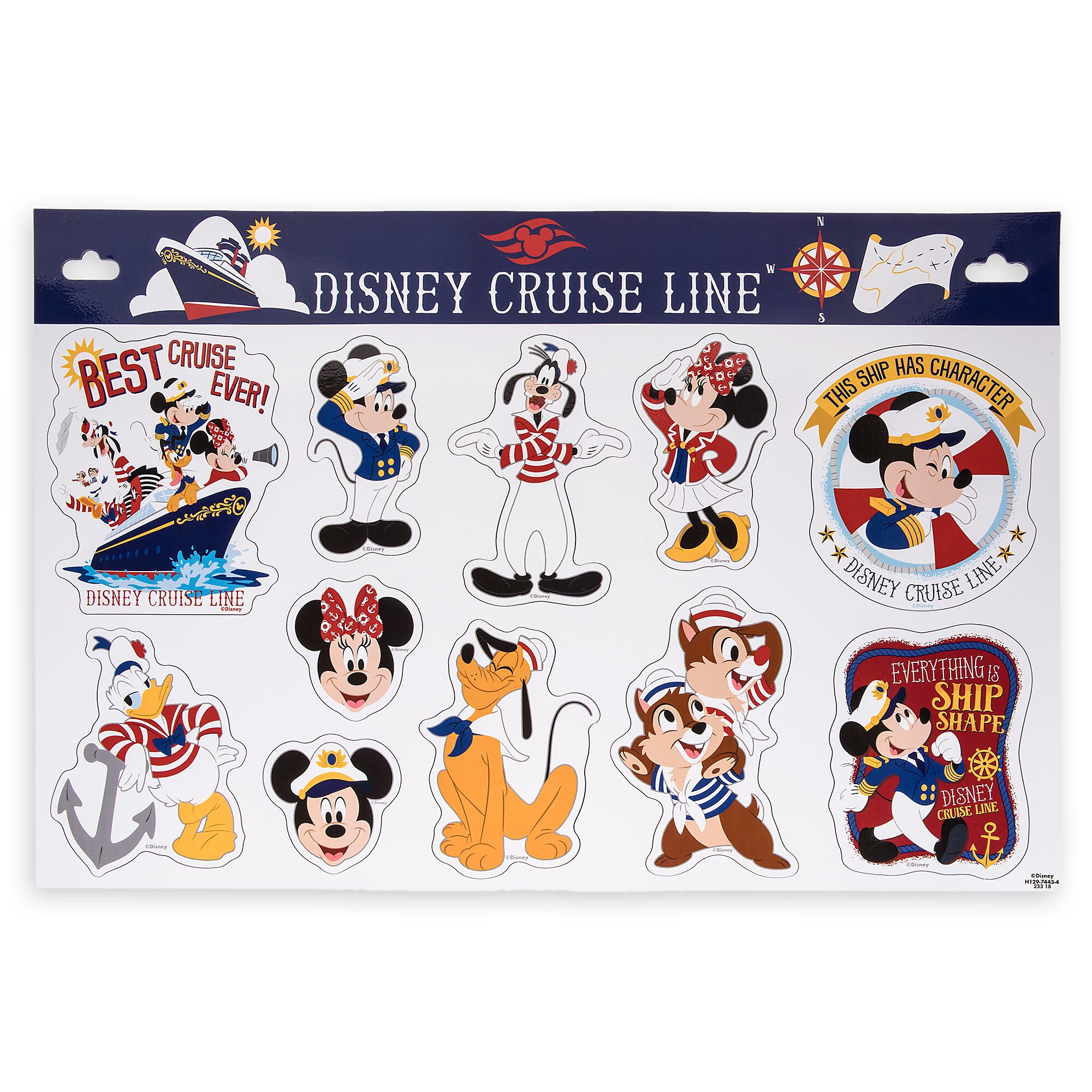 Captain Mickey Mouse and Crew Stateroom Door Magnet Set - Disney Cruise Line
