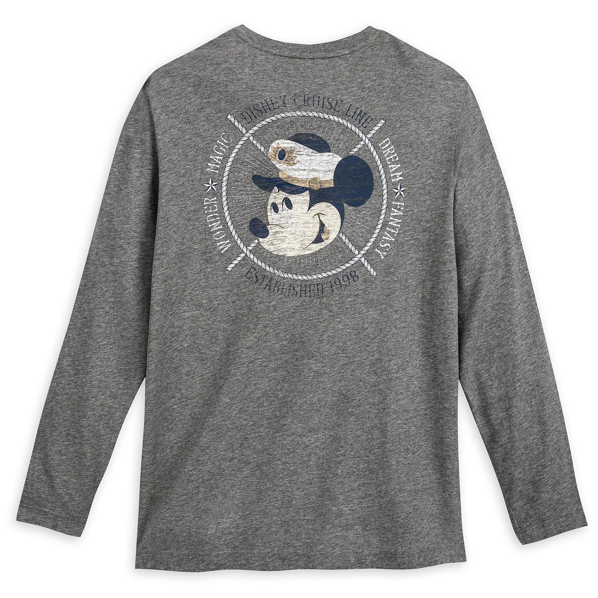 Captain Mickey Mouse Long Sleeve T-Shirt for Men - Disney Cruise Line