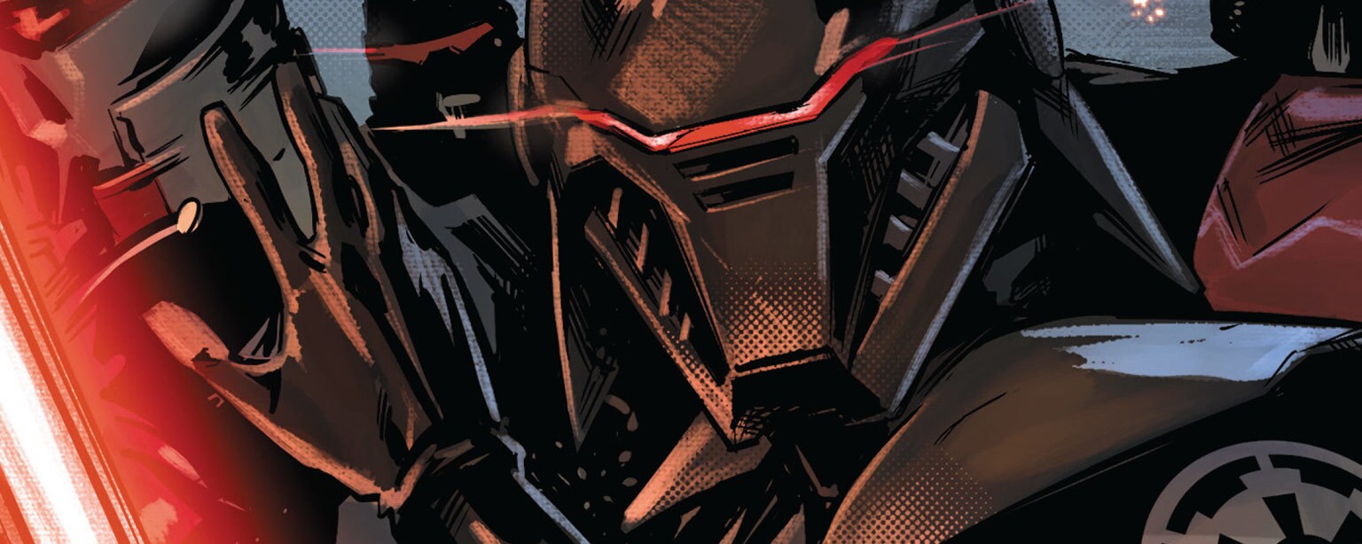 Second Sister in close-up, in a panel from Jedi: Fallen Order - Dark Temple issue number 1.