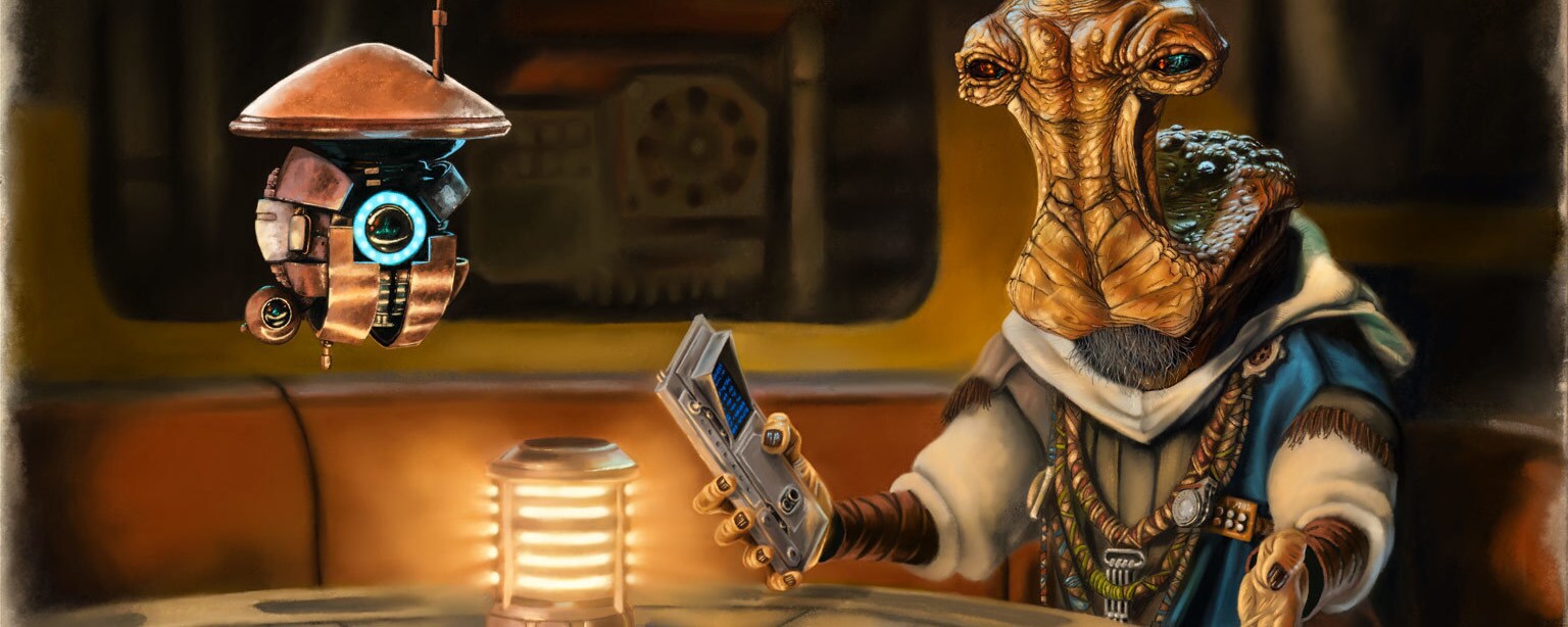 Concept art of Dok-Ondar from Star Wars: Tales from the Galaxy's Edge - Part II