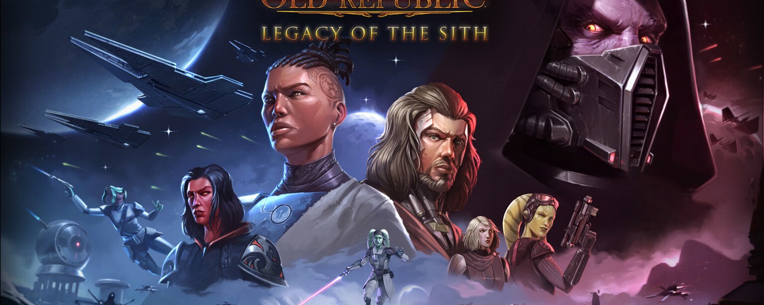 A montage of characters from Star Wars: The Old Republic - Legacy of the Sith.