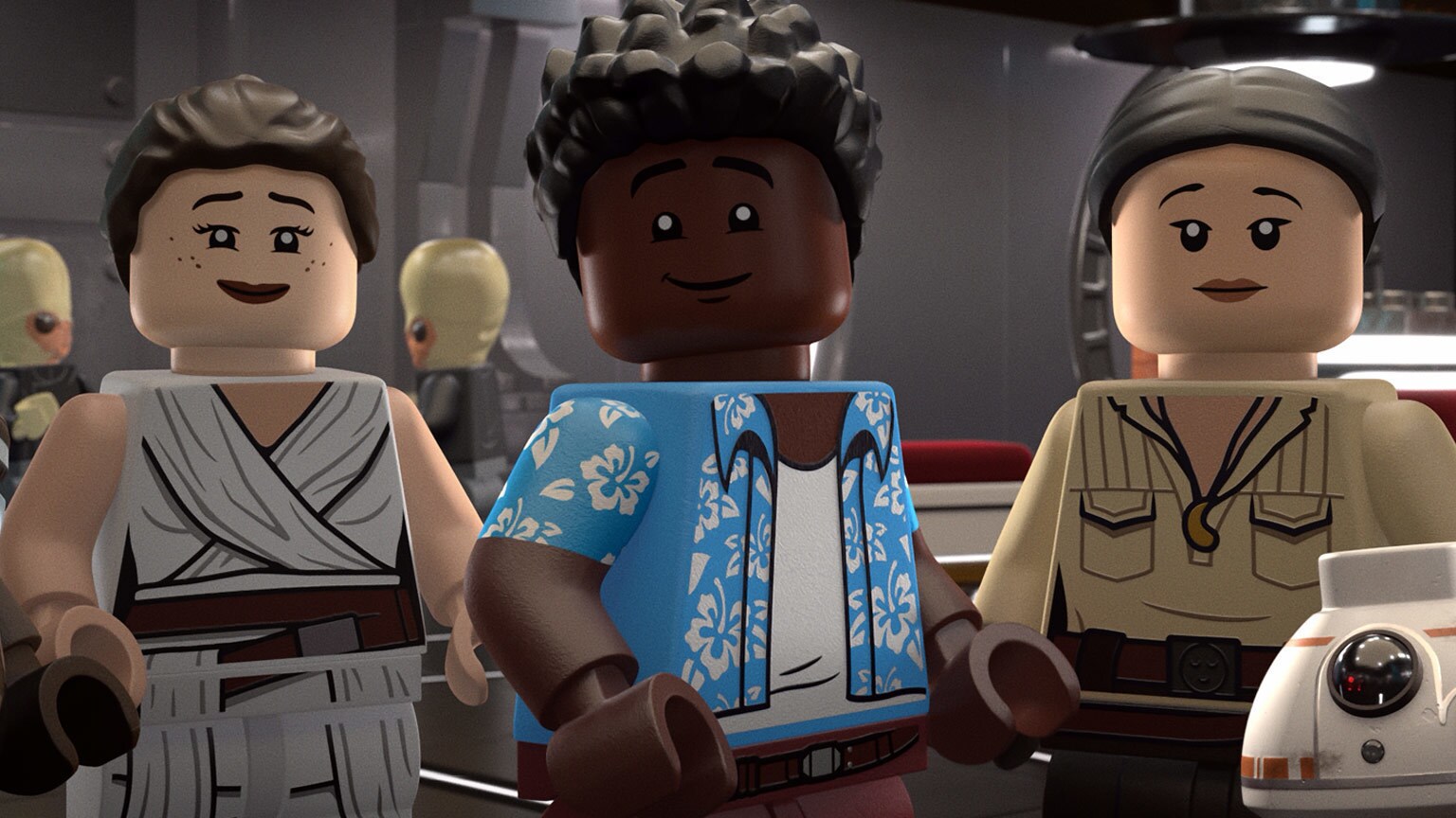 Rey, Finn, and Rose in LEGO Star Wars Summer Vacation
