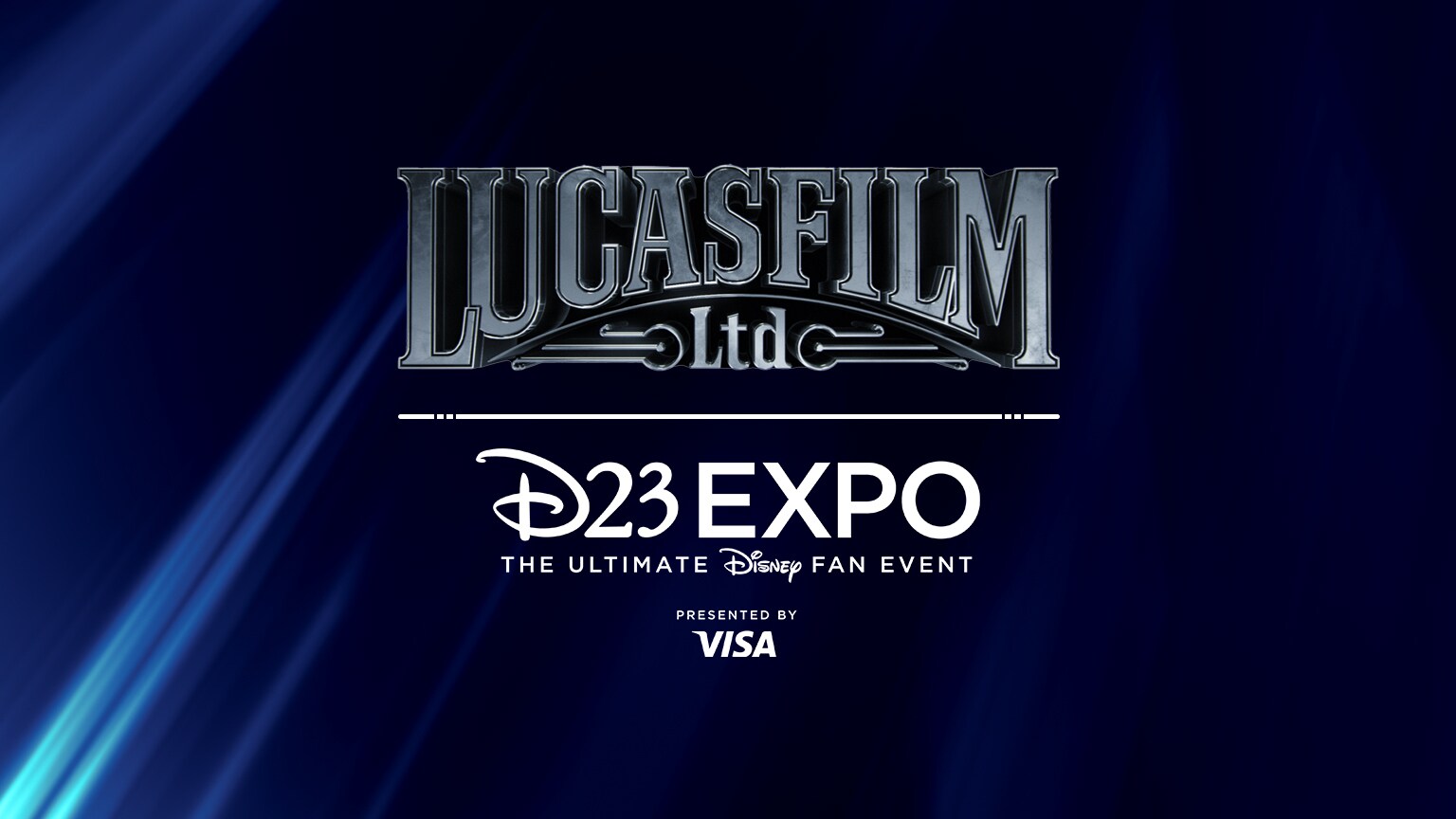 The Lucasfilm and D23 Expo 2022 logos.