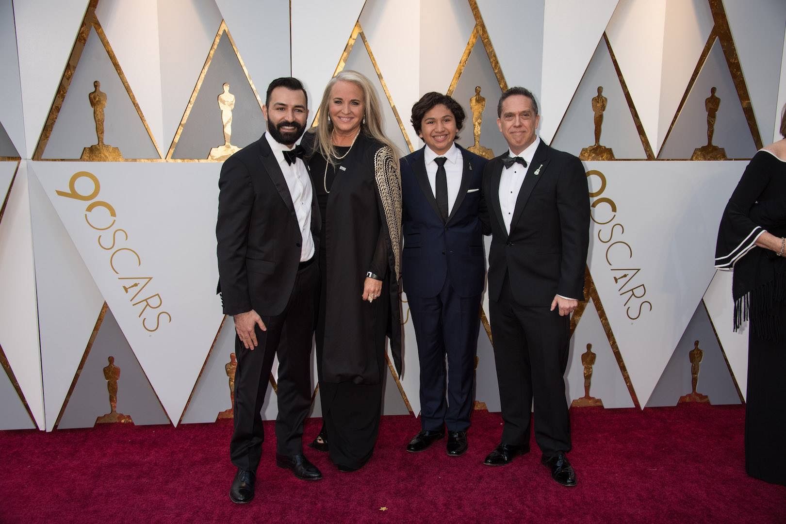 ADRIAN MOLINA, DARLA K. ANDERSON, ANTHONY GONZALEZ, AND LEE UNKRICH AT THE OSCARS