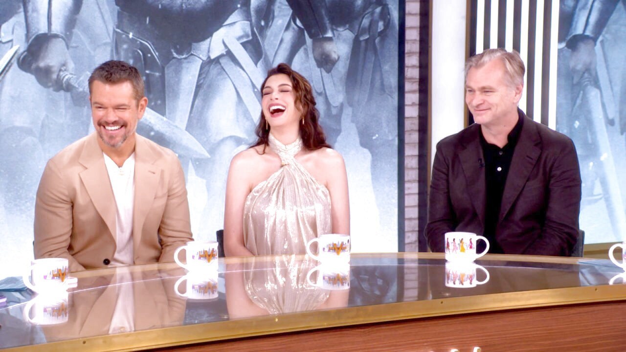 Matt Damon, Anne Hathaway and Christopher Nolan.