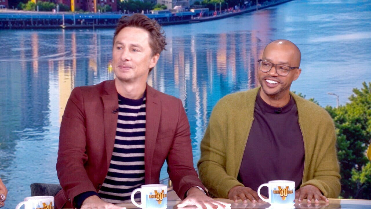 Actors Zach Braff and Donald Faison.