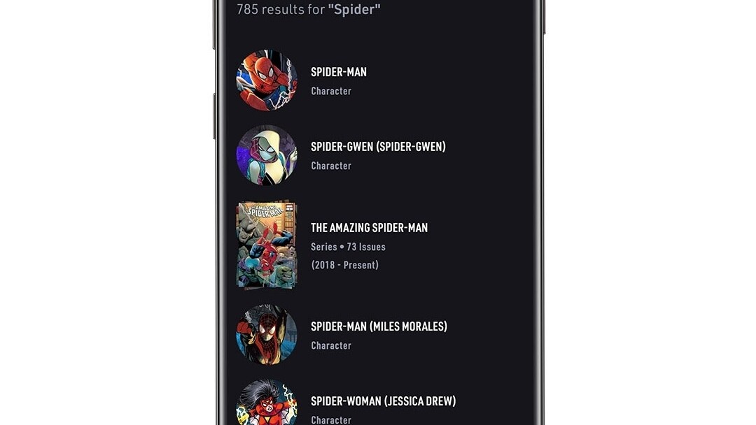 Search Spider App Screen Image on White Background