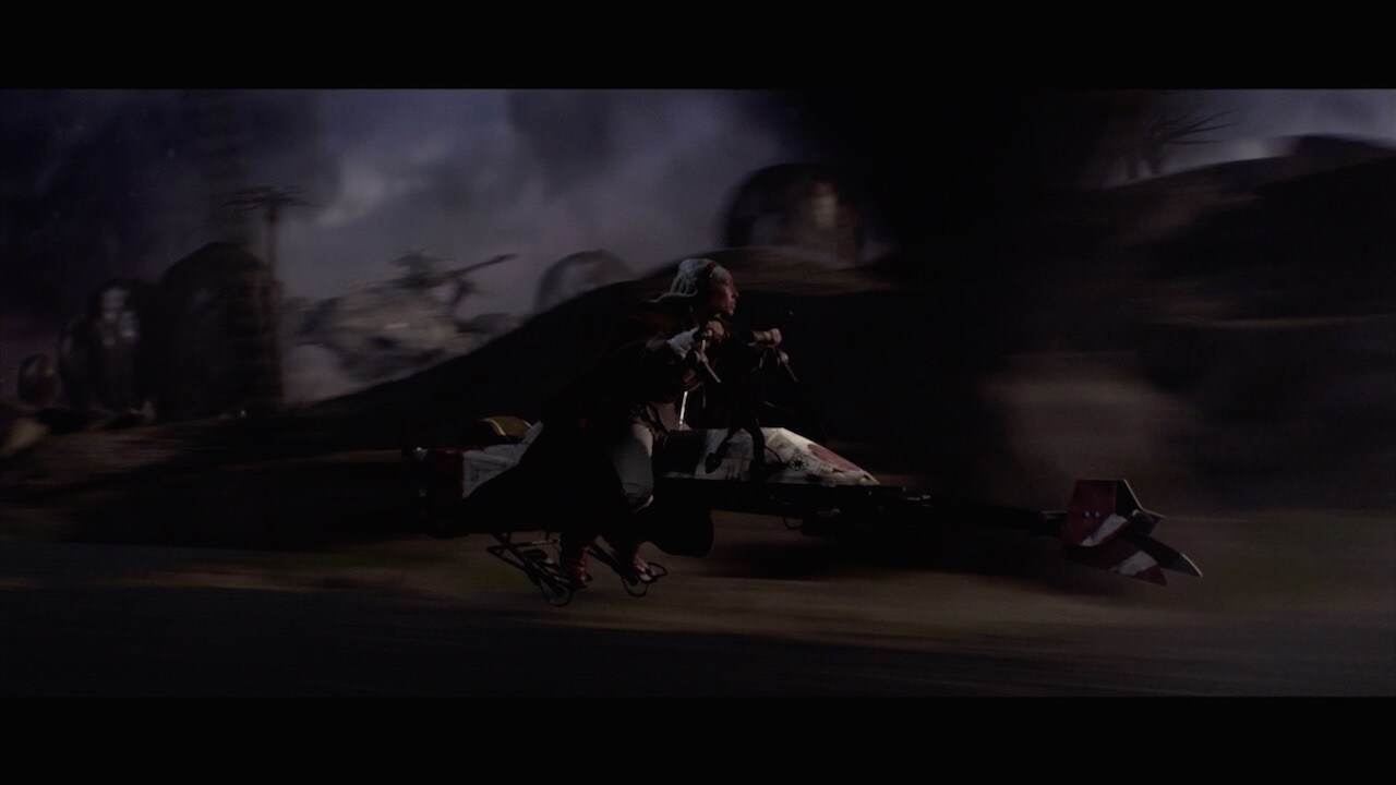 During the Outer Rim Sieges, Stass Allie piloted a 74-Z speeder bike on Saleucami, accompanied by...