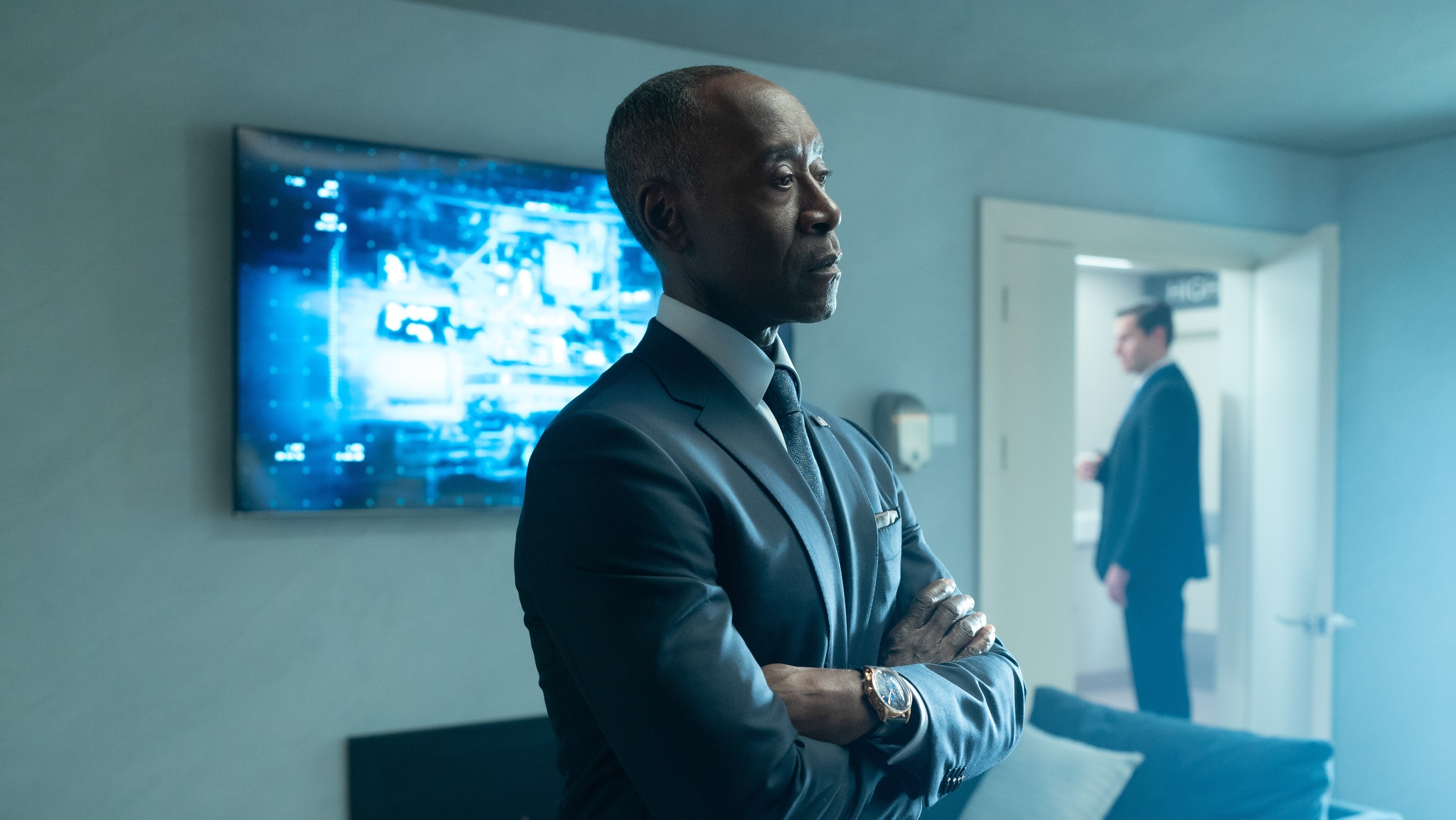 Don Cheadle as James 'Rhodey' Rhodes in Marvel Studios' SECRET INVASION, exclusively on Disney+. Photo by Des Willie. © 2023 MARVEL.