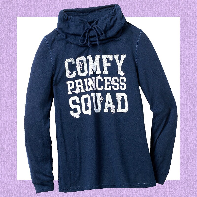 "Comfy Princess Squad" navy blue hoodie