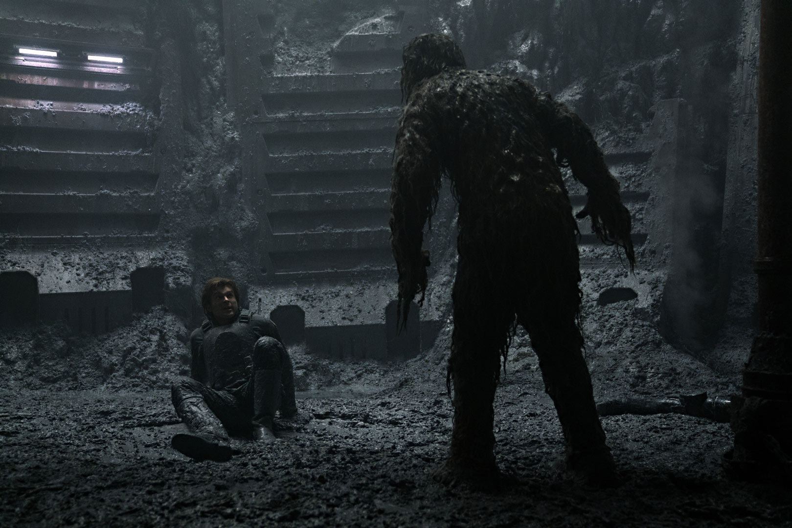 The Beast, it turns out, is a towering, starved Wookiee. The two prisoners fight viciously in the...