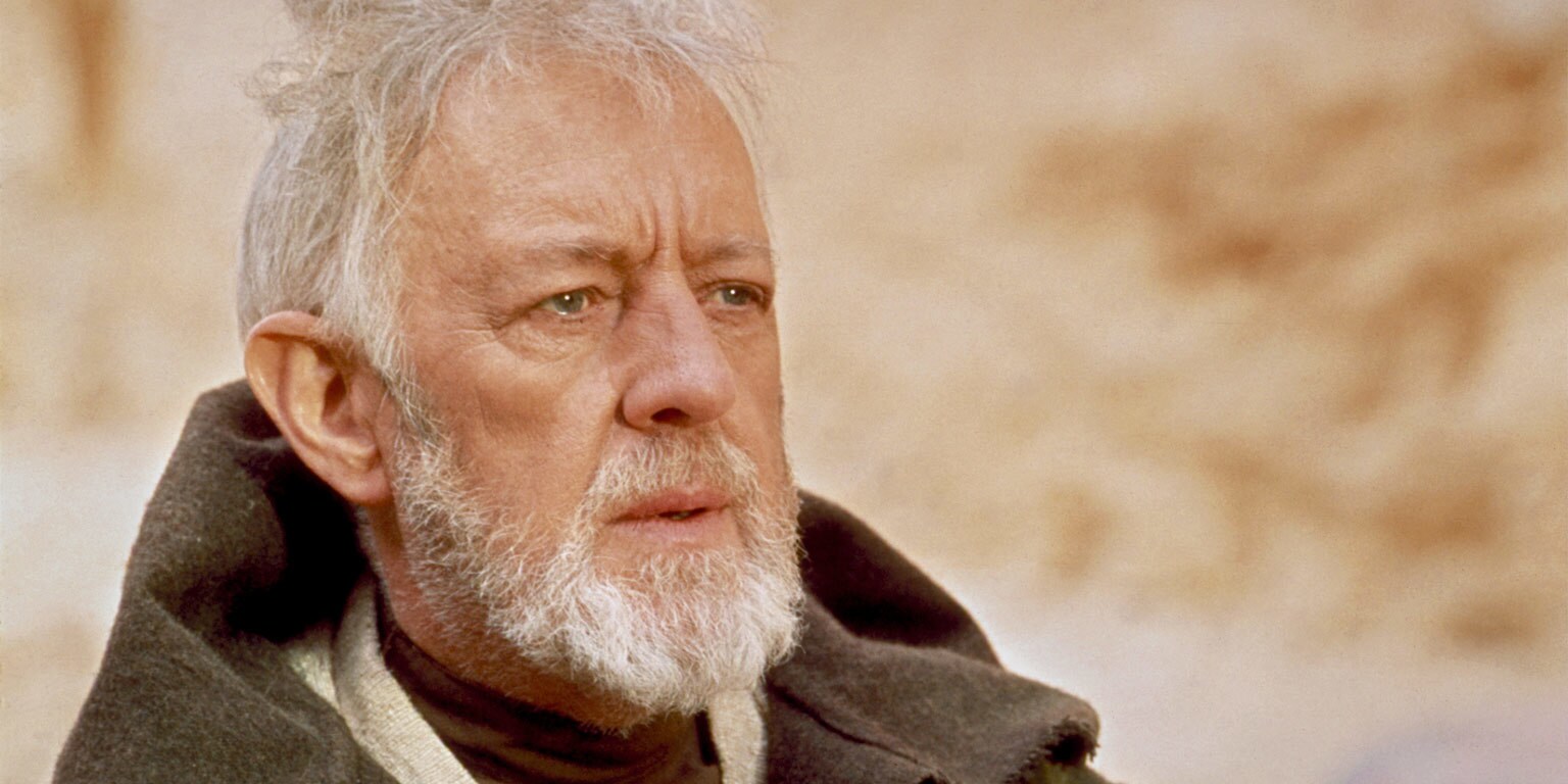 Obi-Wan Kenobi as Ben Kenobi (Sir Alec Guinness) in "A New Hope"