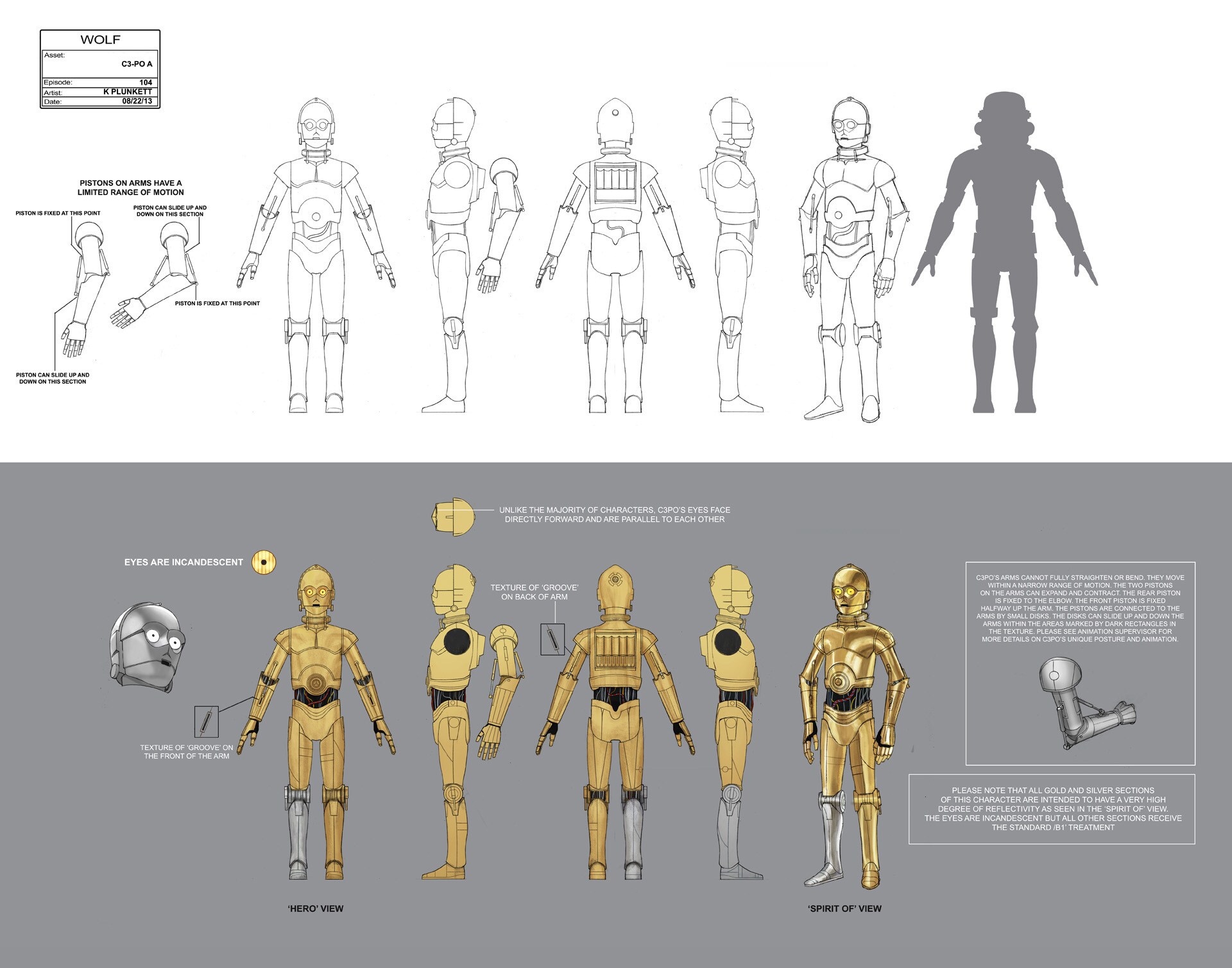 C-3PO full character illustration by Kilian Plunkett.