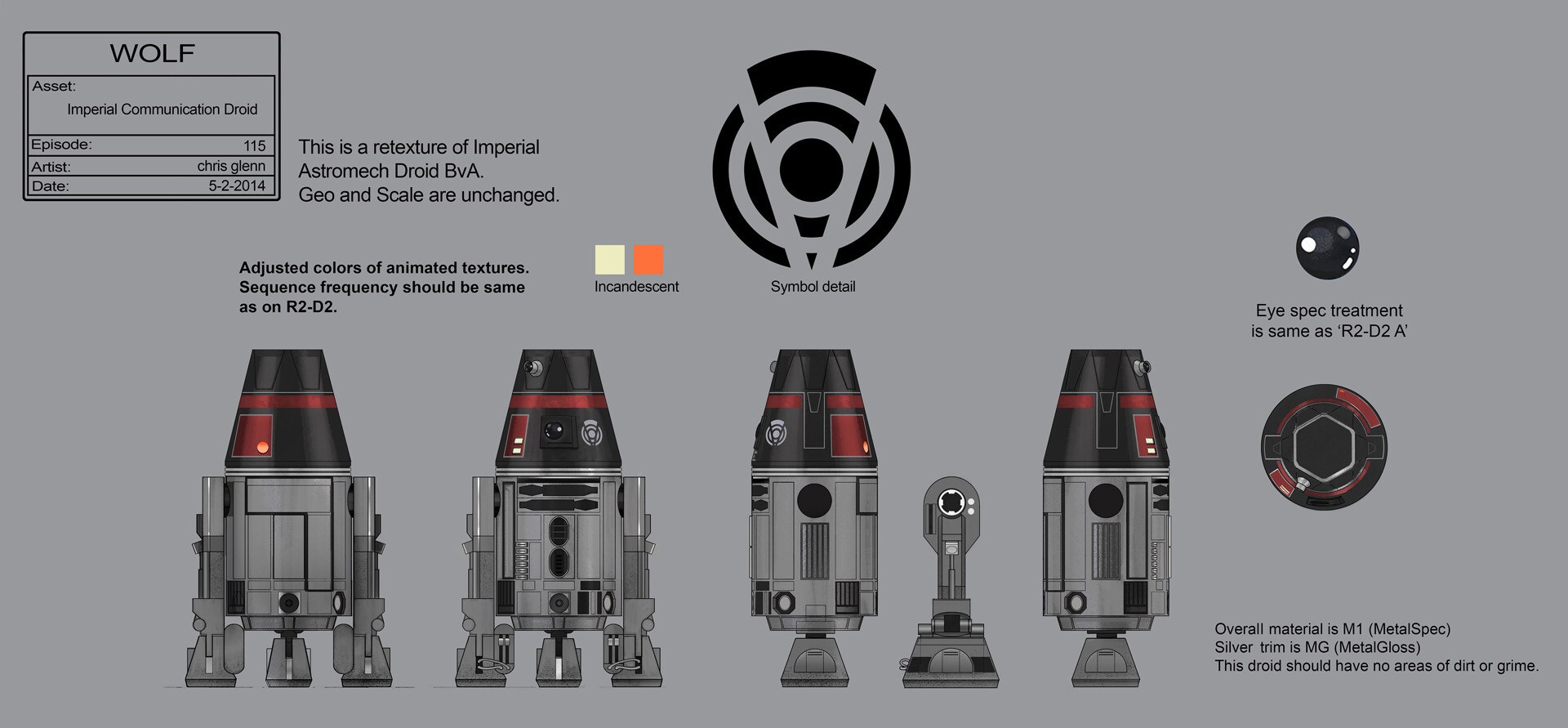Imperial communication droid full character illustration by Chris Glenn.