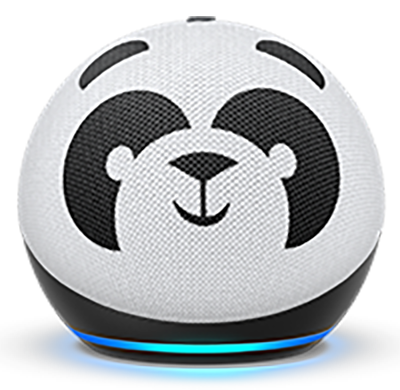 Amazon Echo Dot Kids Edition panda image.