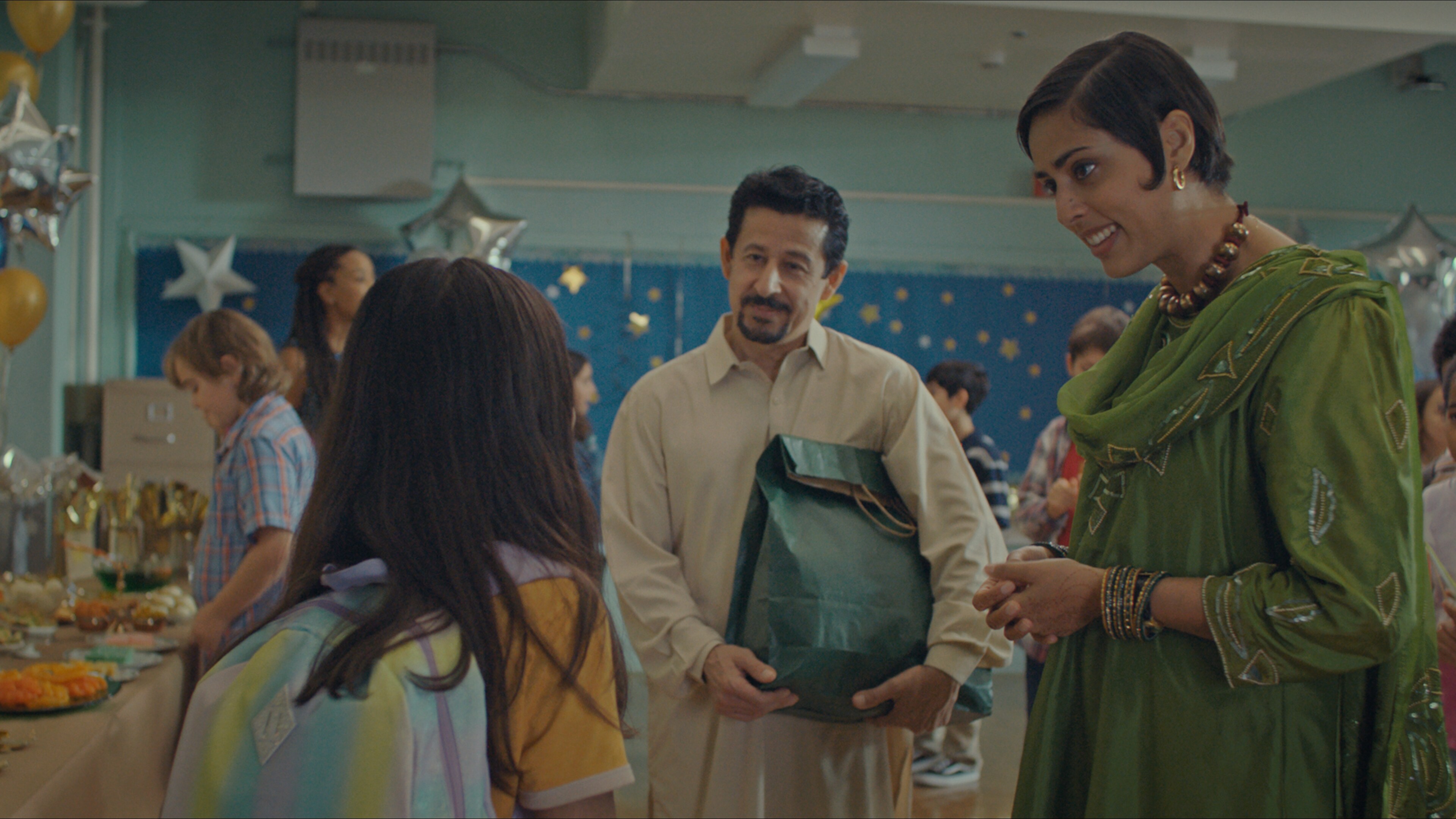 (L): Shanessa Khawaja as Ameena and Fazeelat Aslam as Jamila (far right) in Disney’s “LAUNCHPAD” Season One short, “AMERICAN EID,” Written and Directed by Aqsa Altaf. Photo courtesy of Disney. © 2021 Disney Enterprises, Inc. All Rights Reserved.