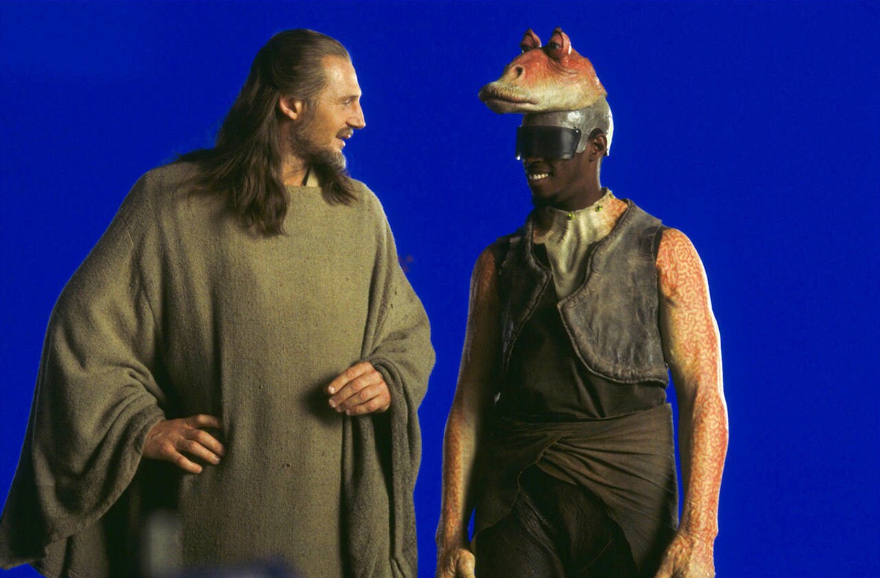 Liam Neeson and Ahmed Best