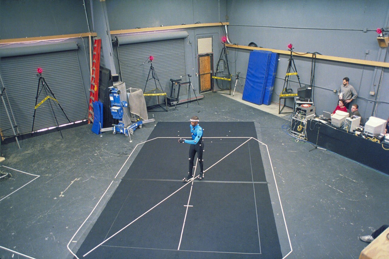 Ahmed Best on the mocap stage