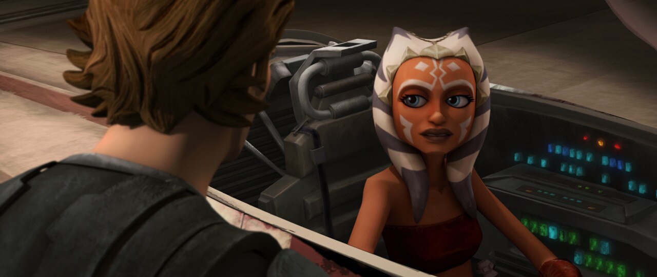 Ahsoka talks to Anakin in “Storm Over Ryloth”