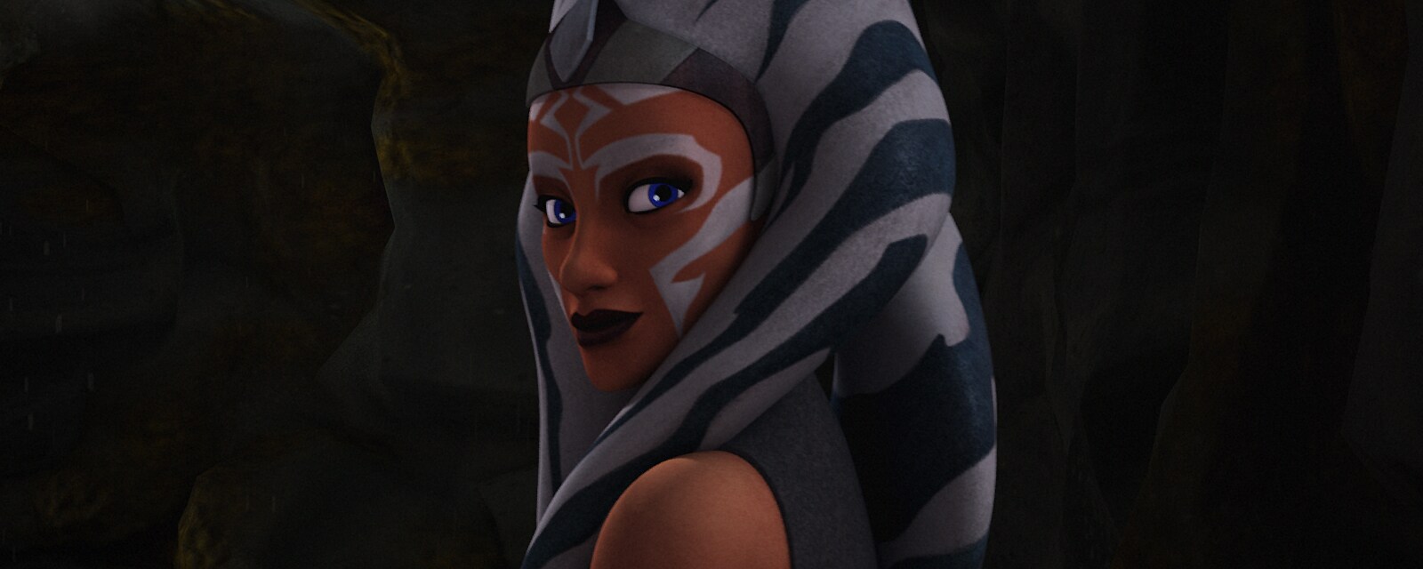 Ahsoka Tano from Star Wars Rebels, looking over her shoulder.
