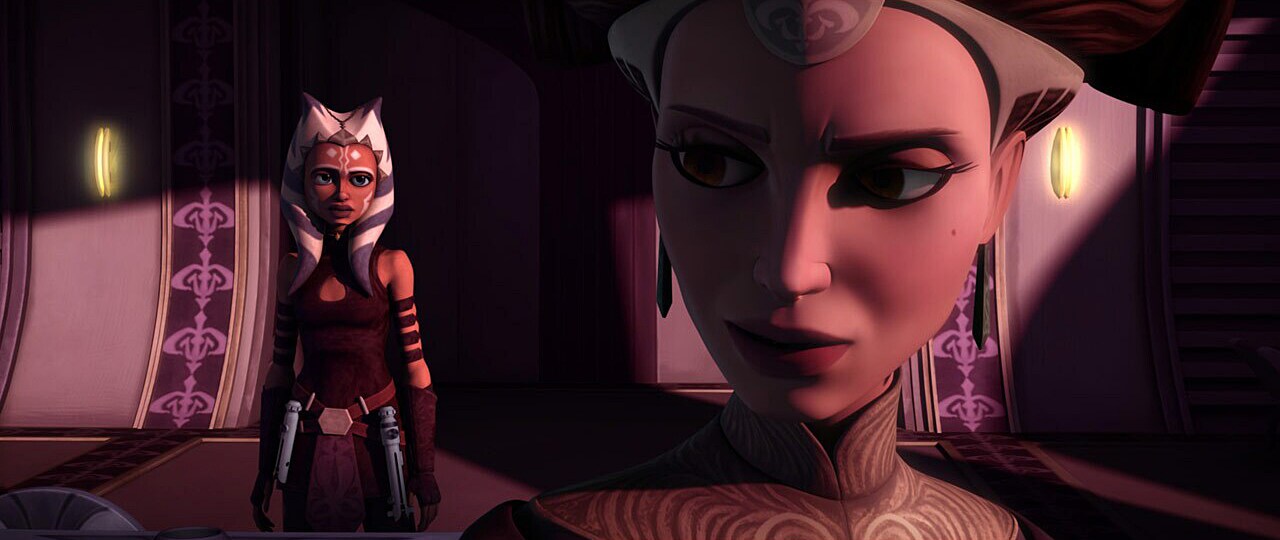 Ahsoka and Padme talk in “Heroes on Both Sides”