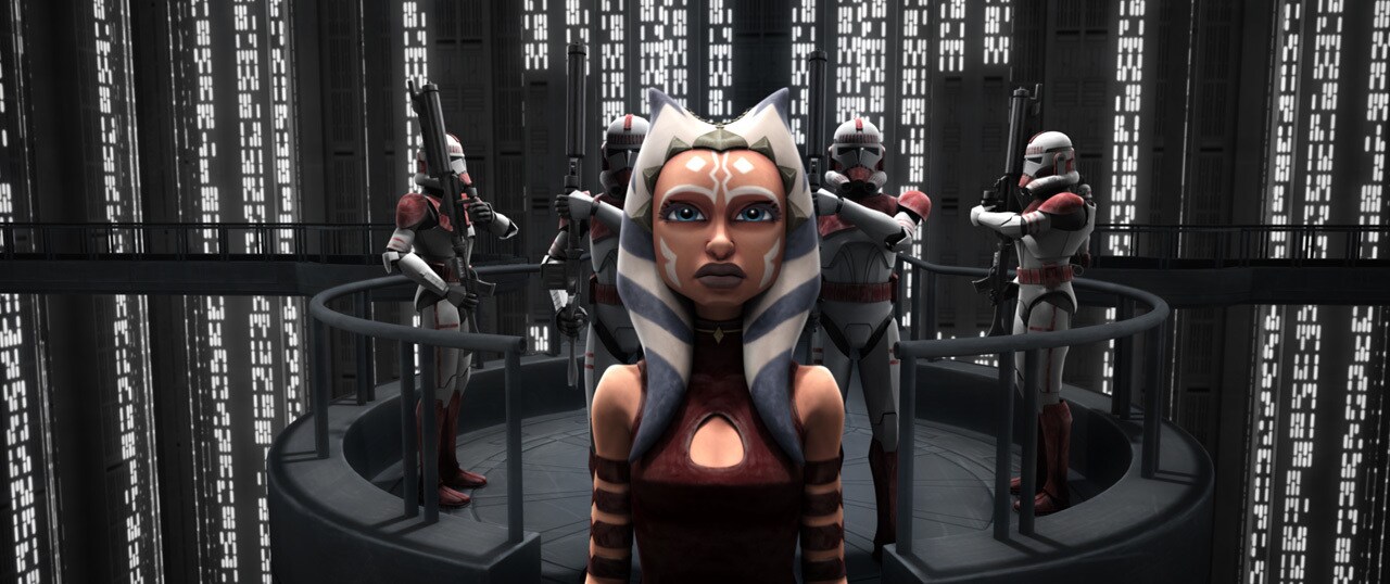 Ahsoka is falsely accused of bombing the Jedi Temple, her belief in the institution of the Jedi Order is effectively shattered.