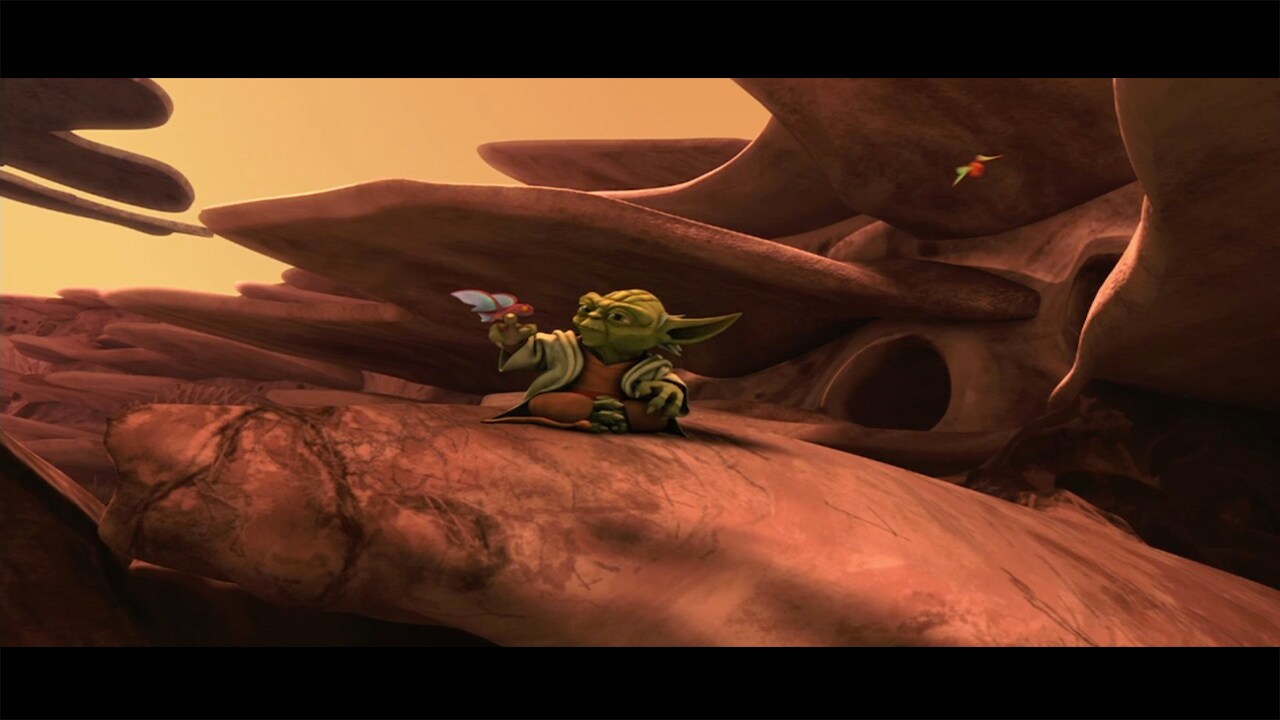 The little creature that perches on Yoda's finger on Rugosa is a baby neebray.