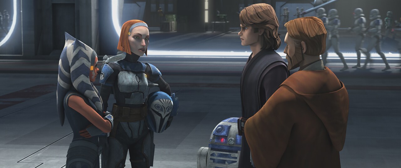 Ahsoka, Anakin, and Obi-Wan Kenobi are brought together for a bittersweet reunion with Bo-Katan Kryze in tow.