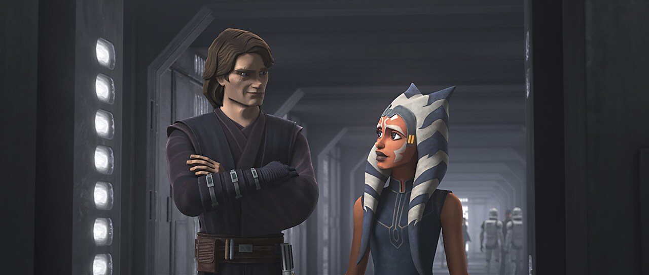 Anakin Skywalker finally gets the chance to show his former student her surprise.