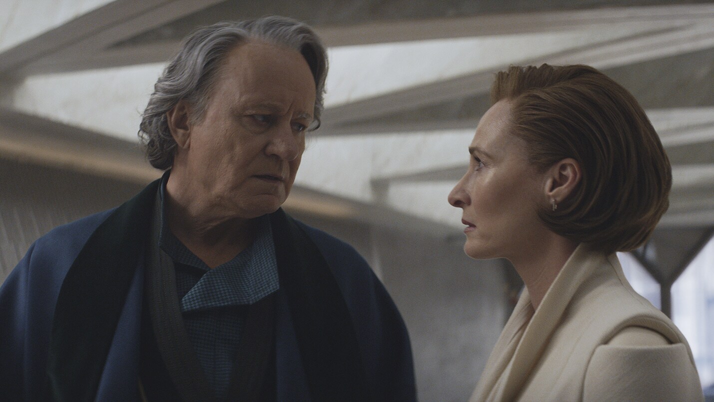 Mon Mothma comes to see Luthen Rael. When he finally admits to the Aldhani theft, she's troubled ...