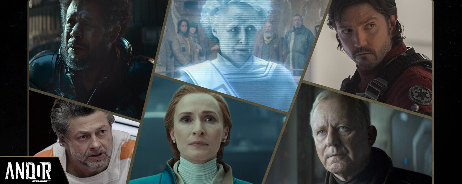 Saw, Kino, Maarva, Mon, Luthen, and Cassian give speeches in Andor.