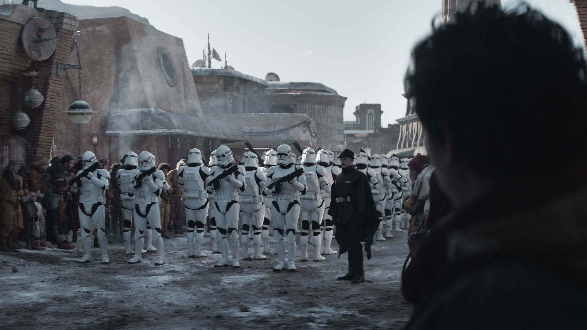 Twelve sets of clone trooper armor were made by the costume department for the flashback sequence...