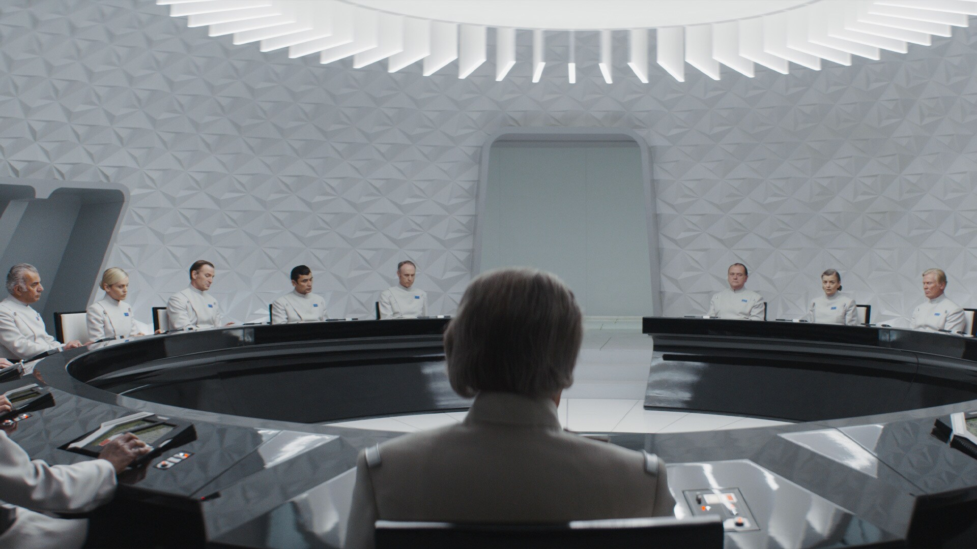 The ISB conference room was purposely designed as a laboratory-white space with nowhere to hide, ...