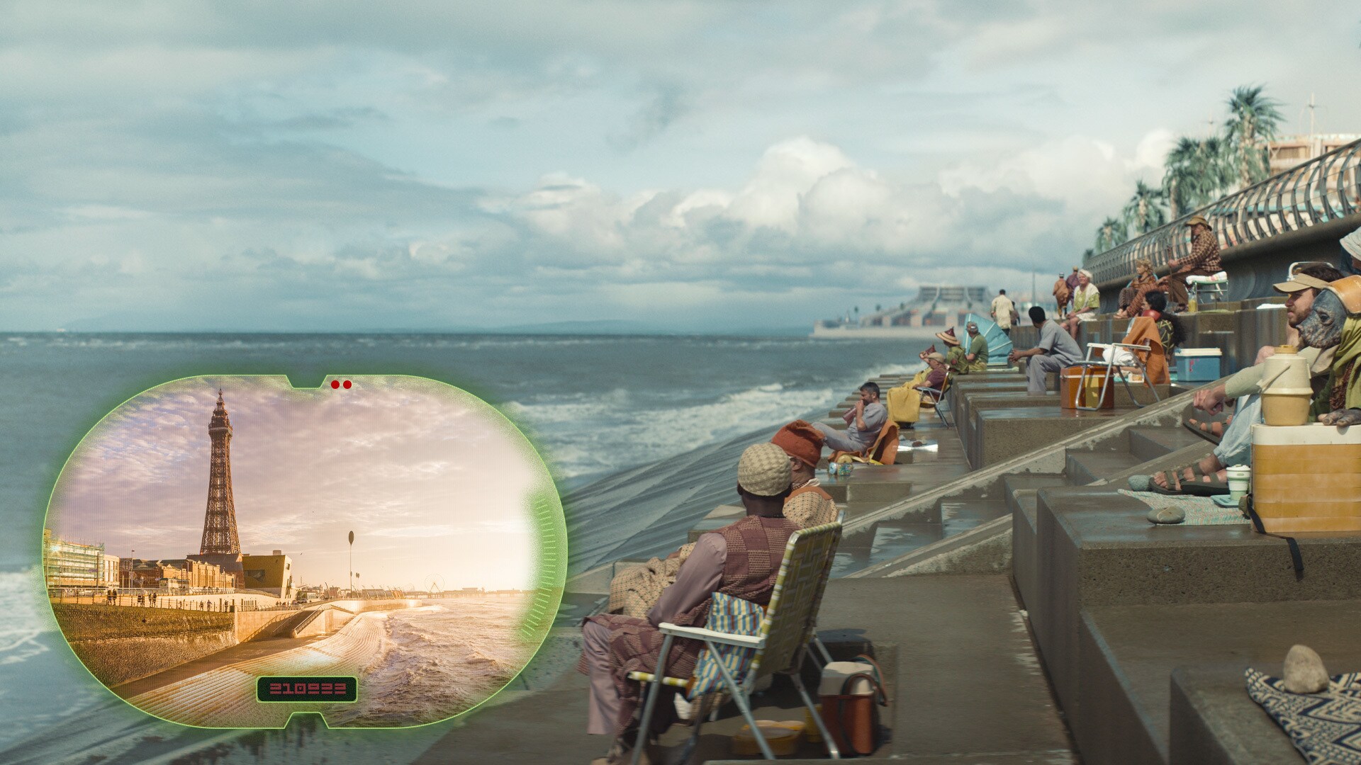 Niamos was shot at the waterfront of Cleveleys, England, just north of the resort town of Blackpool.