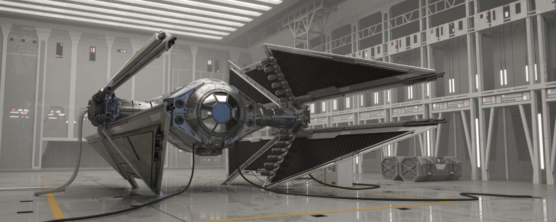 Andor Season 2 concept art of the TIE Avenger hangar