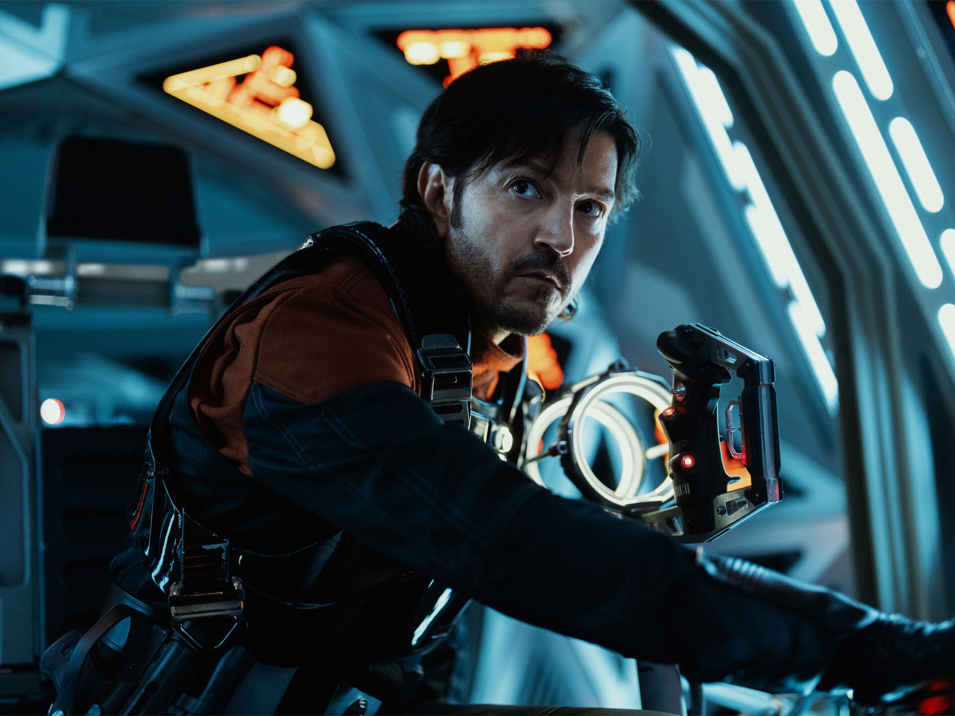 Cassian Andor in a TIE fighter.