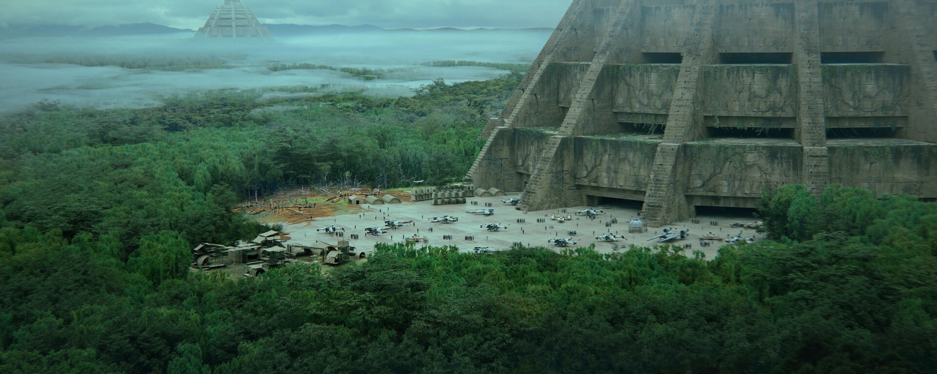 Andor Season 2 concept art of the rebel base on Yavin
