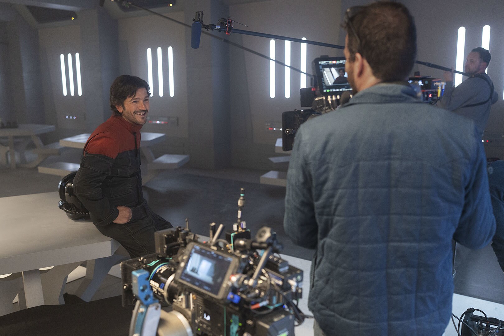 Diego Luna on the set of Andor season 2.