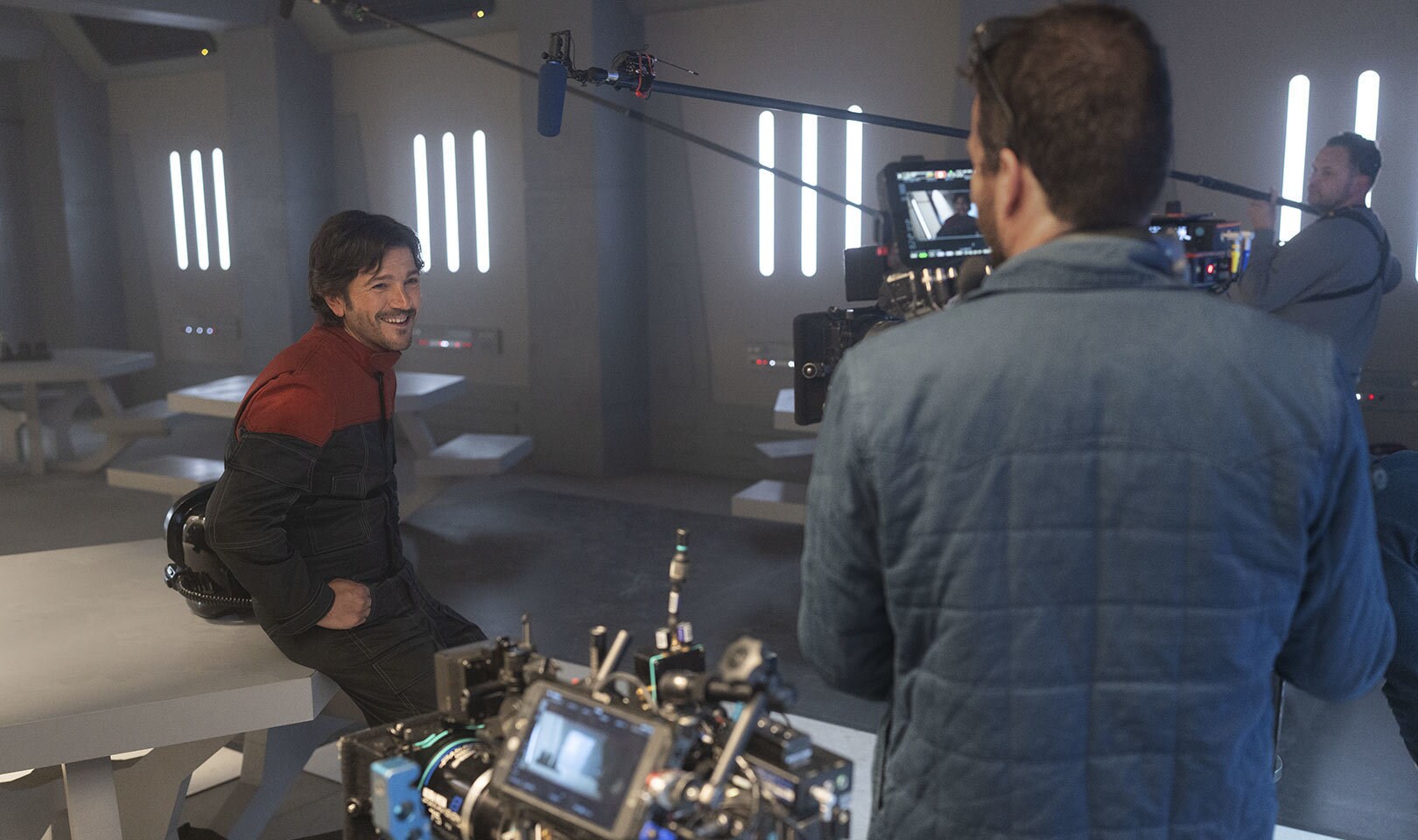 Diego Luna on the set of Andor season 2.