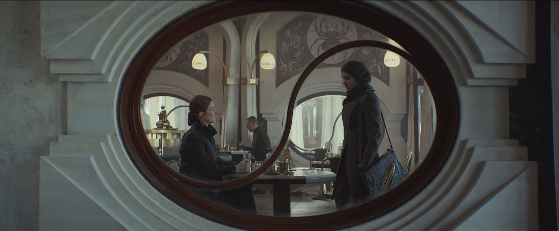(L-R) Vel Sartha (Faye Marsay) and Cinta Kaz (Varada Sethu) in Andor season 2.