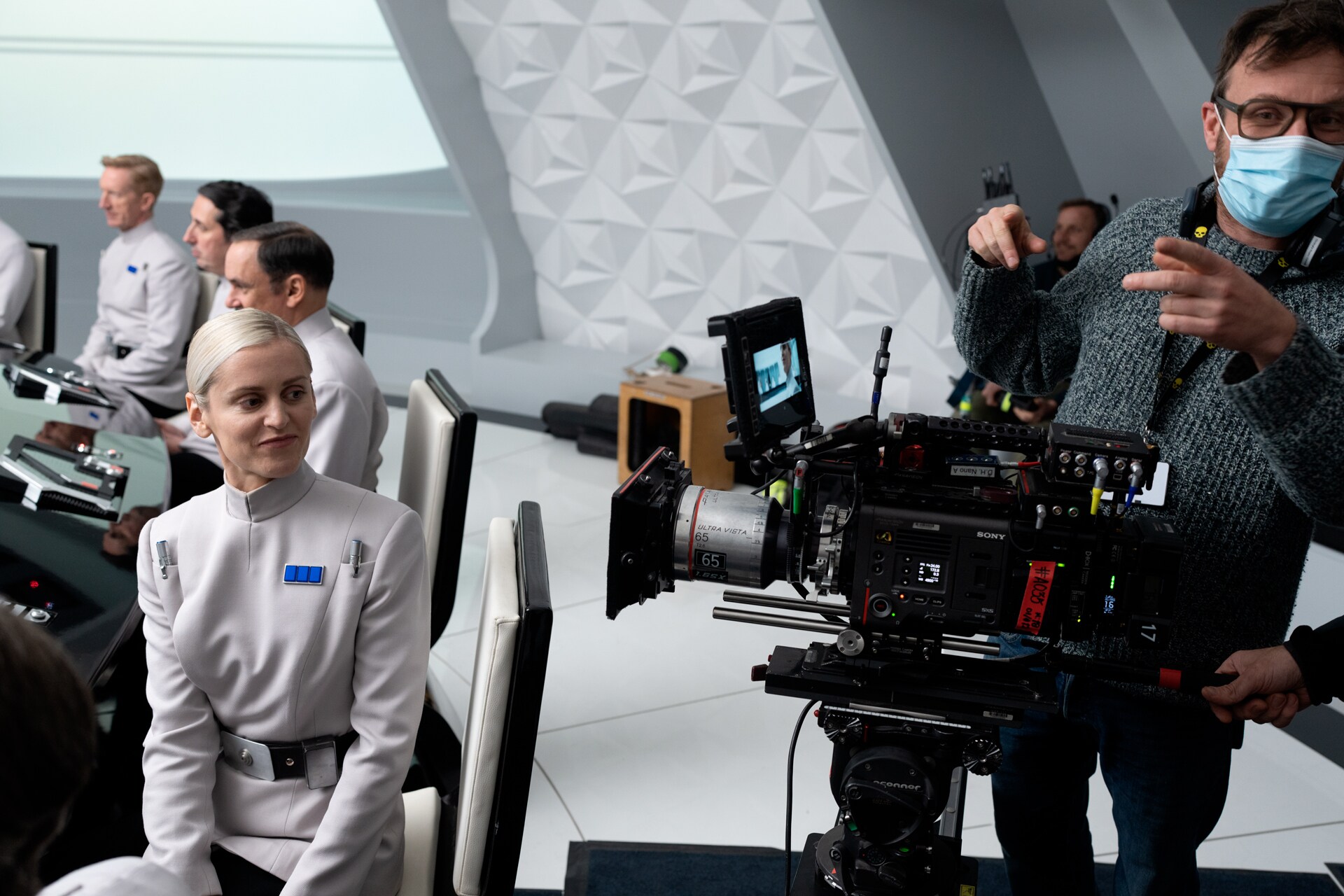 Denise Gough on the set of Andor season 2.