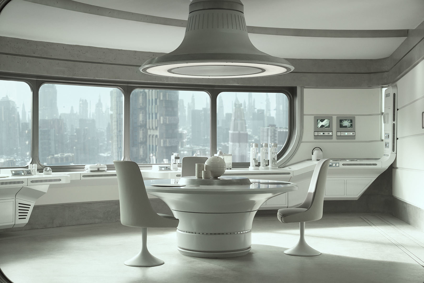 Dedra Meero's table in her apartment.