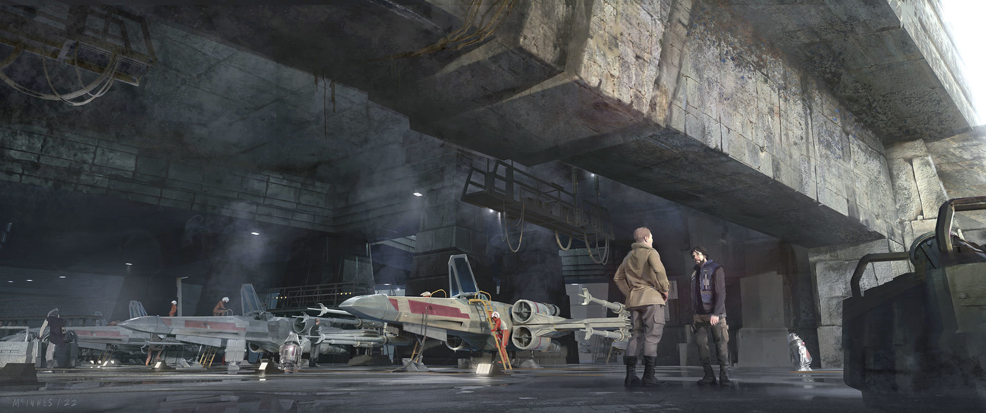 Yavin 4 Rebel base concept art by Scott McInnes.