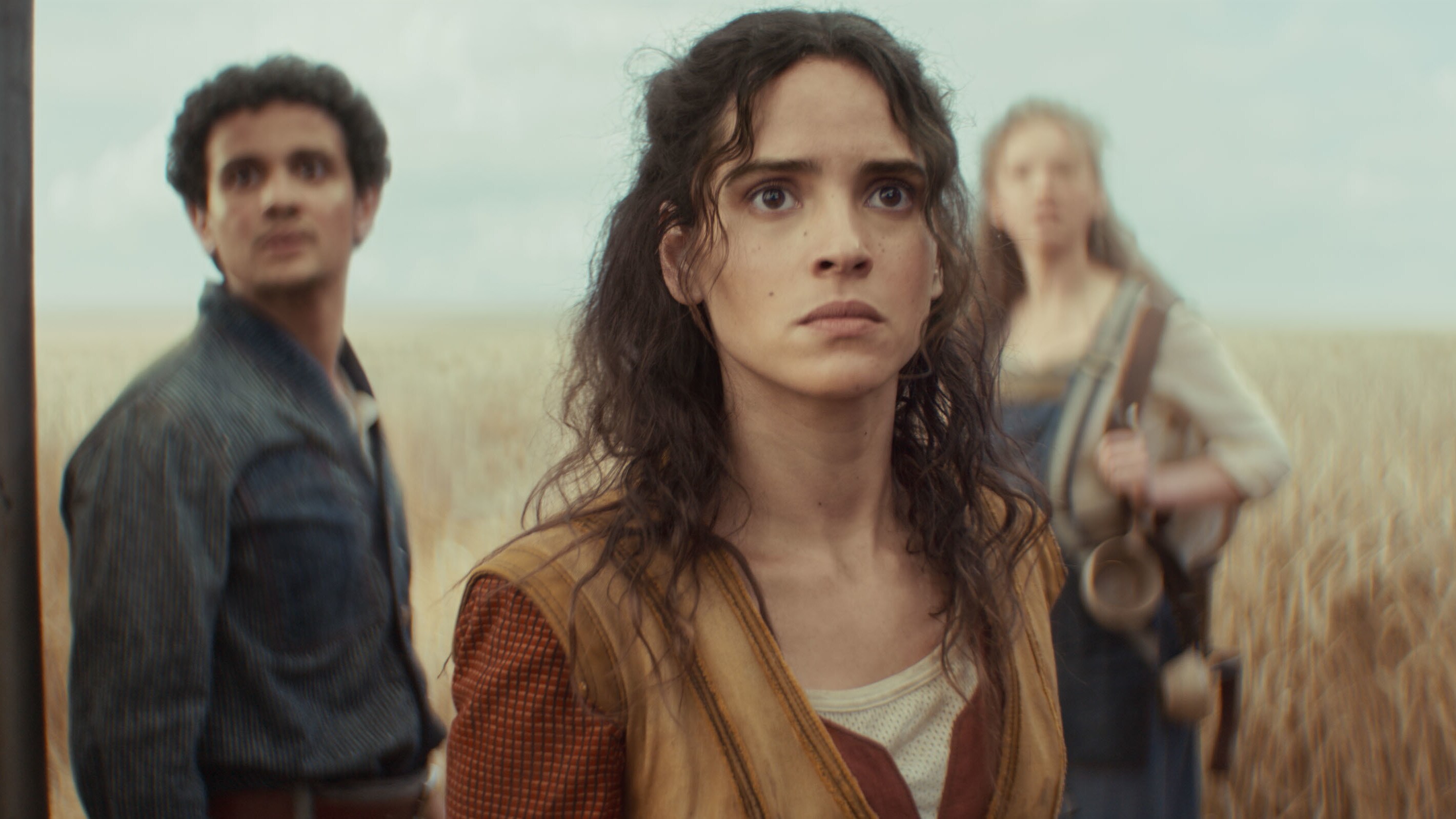 Andor S2 Cornfield Scene with three characters