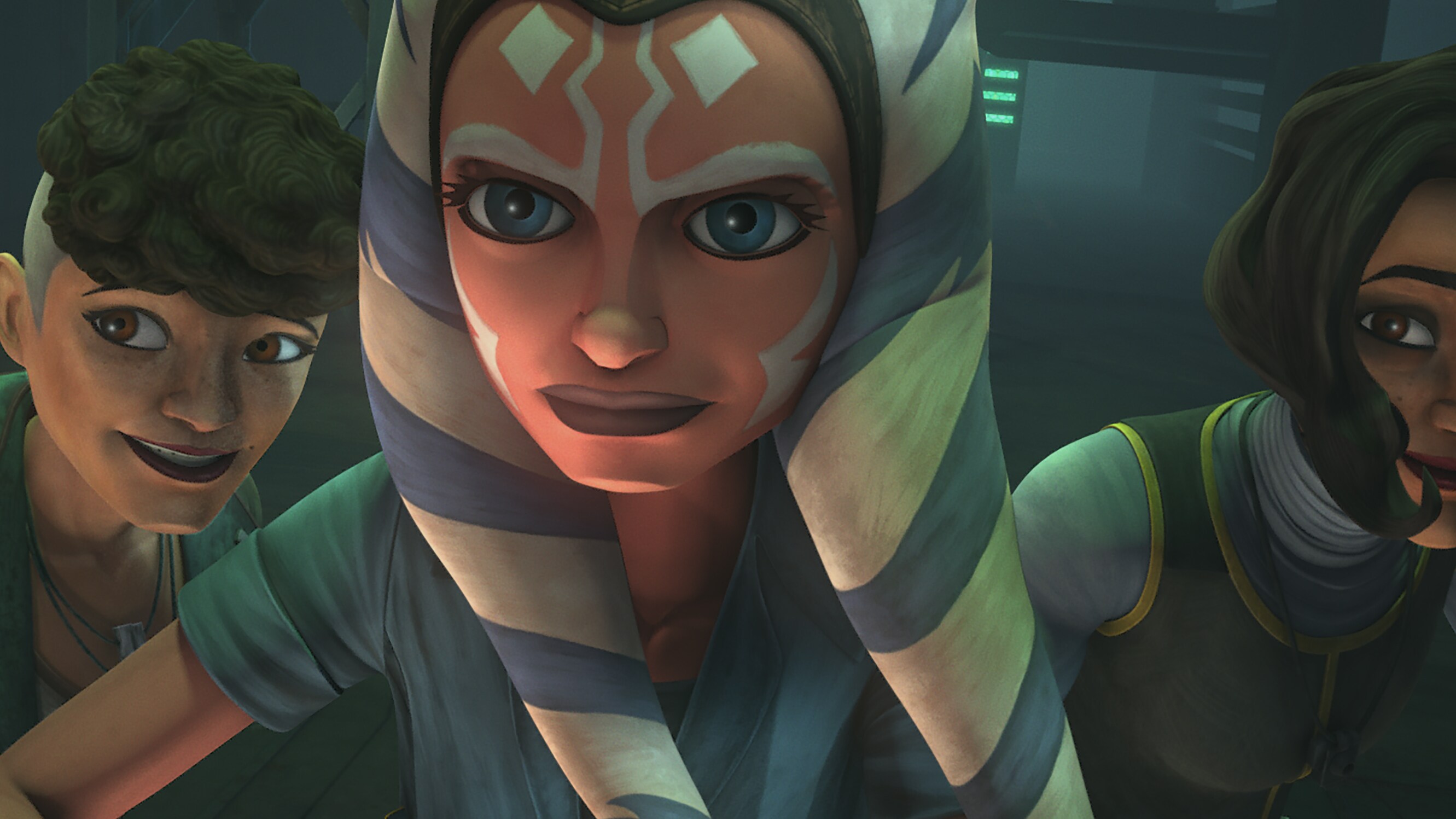 Trace, Ahsoka and Rafa plan a daring escape from the Pykes in STAR WARS: THE CLONE WARS, exclusively on Disney+.