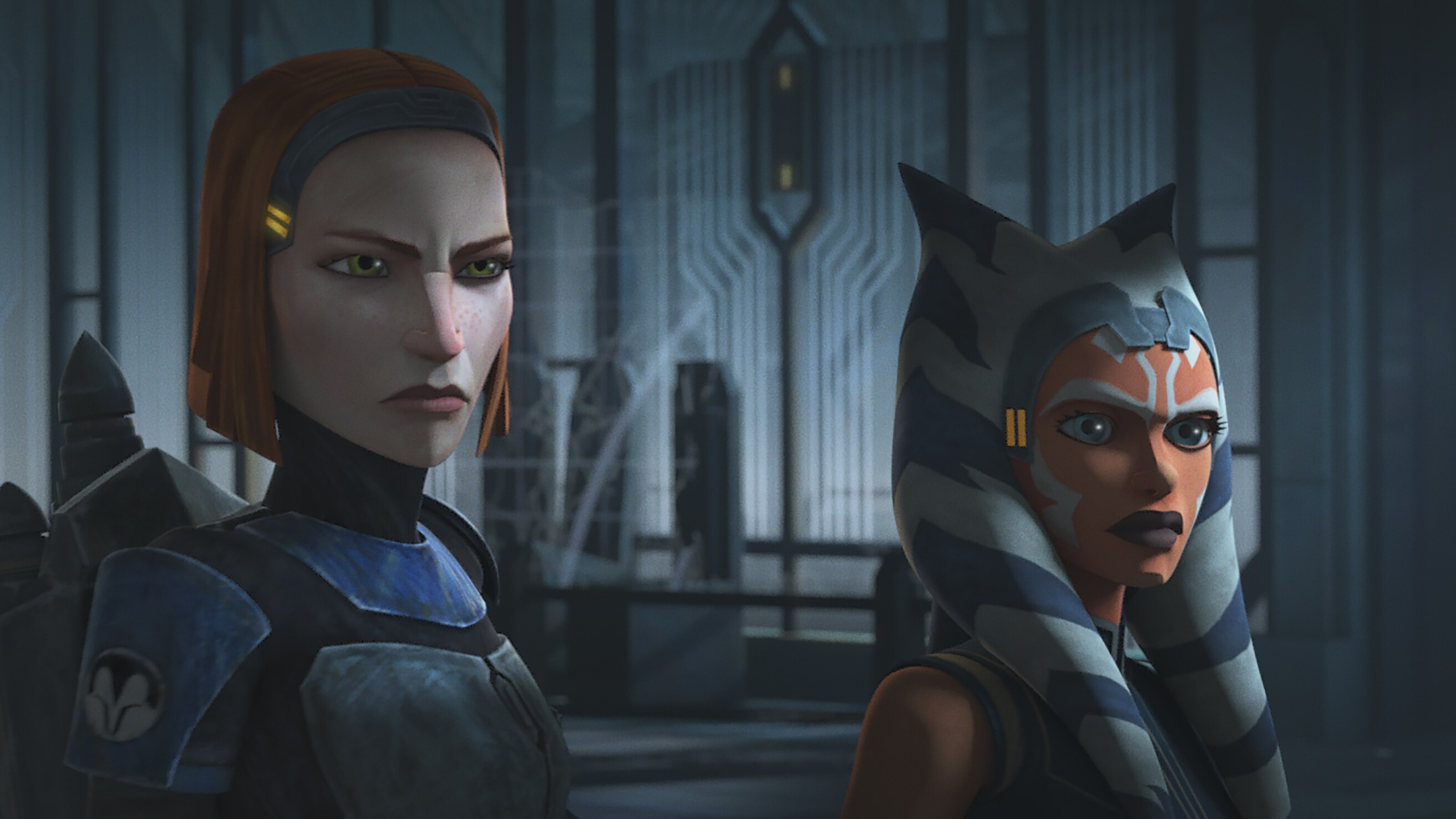 Bo-Katan and Ahsoka confront Maul in STAR WARS: THE CLONE WARS, exclusively on Disney+.