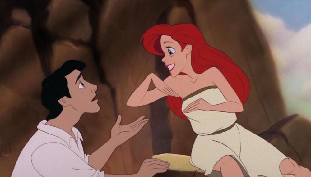 Animated characters Prince Eric and Ariel from the film "The Little Mermaid"