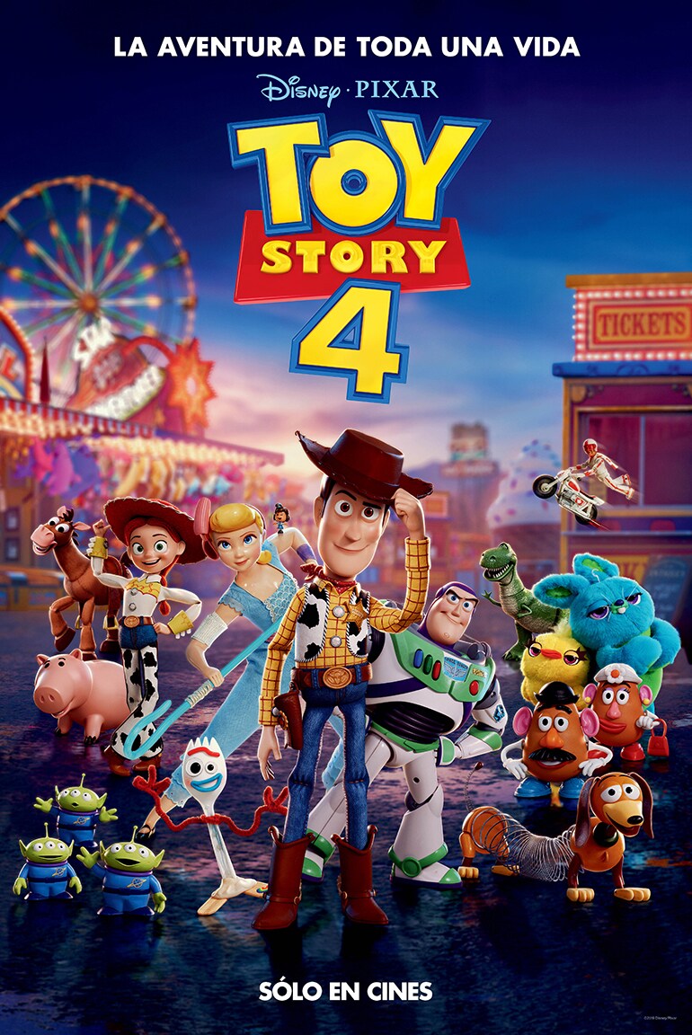 Toy Story 4 Poster with Woody standing on a hill